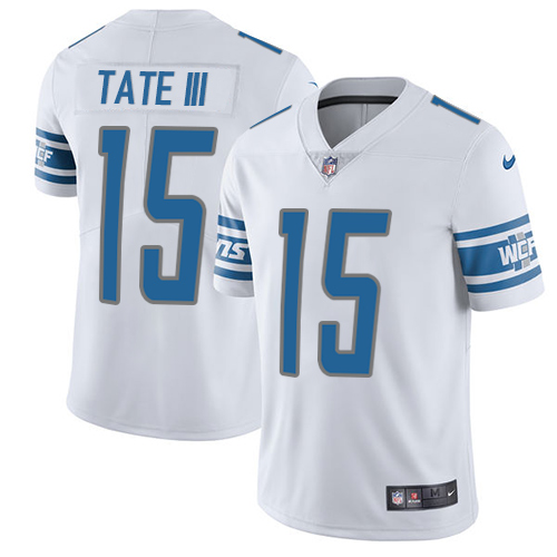 Nike Lions #15 Golden Tate III White Men's Stitched NFL Vapor Untouchable Limited Jersey